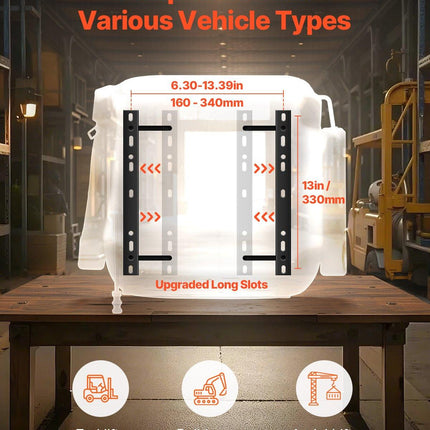 VEVOR Forklift Seat Mower Tractor Seat Adjustable Back Seatbelt & Headrest.