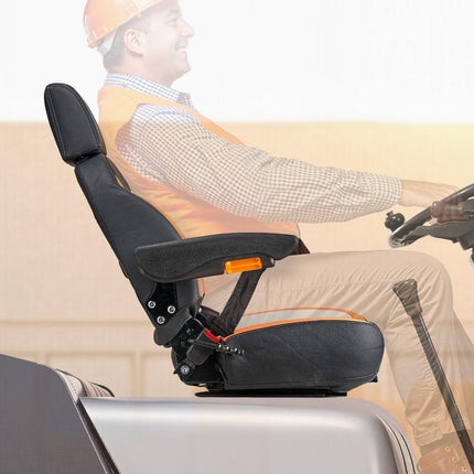 VEVOR Forklift Seat Mower Tractor Seat Adjustable Back Seatbelt & Headrest.