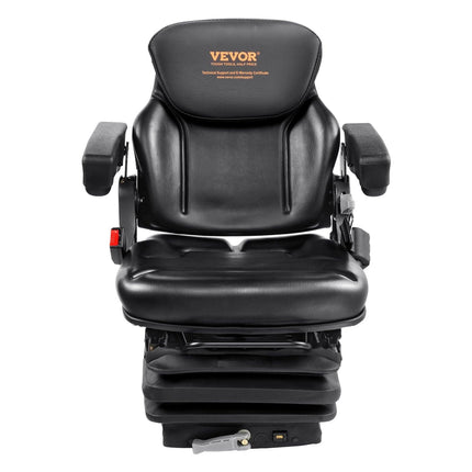 VEVOR Universal Forklift Seat Adjustable Tractor Seat with Seatbelt Armrests.