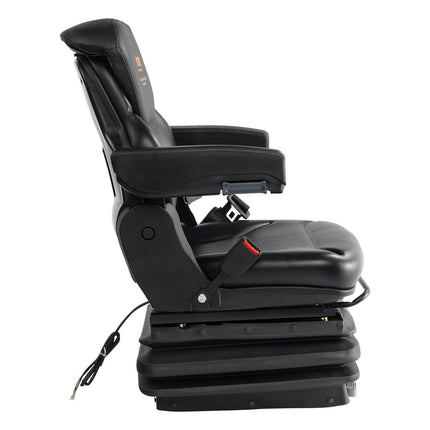 VEVOR Universal Forklift Seat Adjustable Tractor Seat with Seatbelt Armrests.