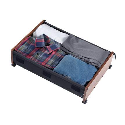 Under Bed Storage with Wheels, 650 x 460 x 180 mm Underbed Containers, Underbed Shoes Organizer with Lockable Wheels, Rolling Under the Bed Storage Bins for Clothes, Shoes, Blankets, 2 Pack.