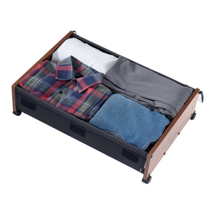 Under Bed Storage with Wheels, 650 x 460 x 180 mm Underbed Containers, Underbed Shoes Organizer with Lockable Wheels, Rolling Under the Bed Storage Bins for Clothes, Shoes, Blankets, 2 Pack.