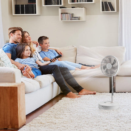 VEVOR 12 Inch Foldable Oscillating Standing Fan with Remote Control, 4 Speed Adjustable Portable Desk Quiet Fan, 7200mah Rechargeable USB Small Fan, Folded Rotating Floor Fan for Bedroom Office Travel.