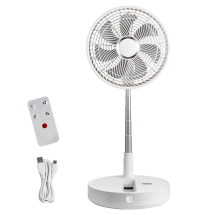 VEVOR 12 Inch Foldable Oscillating Standing Fan with Remote Control, 4 Speed Adjustable Portable Desk Quiet Fan, 7200mah Rechargeable USB Small Fan, Folded Rotating Floor Fan for Bedroom Office Travel.