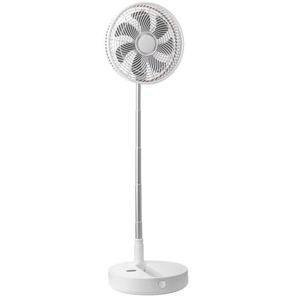 VEVOR 12 Inch Foldable Oscillating Standing Fan with Remote Control, 4 Speed Adjustable Portable Desk Quiet Fan, 7200mah Rechargeable USB Small Fan, Folded Rotating Floor Fan for Bedroom Office Travel.