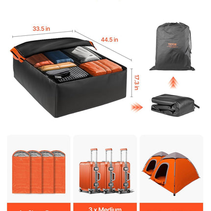 Car Rooftop Cargo Carrier Bag, 15 Cubic Feet Car Roof Cargo Carrier, 100% Waterproof Heavy Duty 840D PVC Roof Luggage Bag for All Vehicle with/without Rack- with Lock, Non-Slip Mat, 4 Door Hooks.