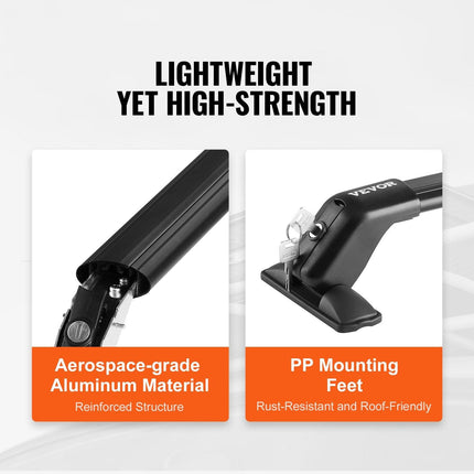 VEVOR Universal Roof Rack Crossbar for Naked Roof Vehicle Aluminum with Lock.