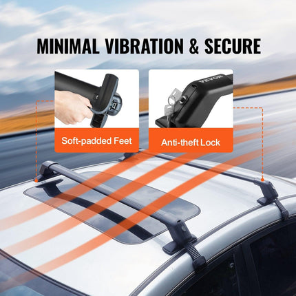 VEVOR Universal Roof Rack Crossbar for Naked Roof Vehicle Aluminum with Lock.
