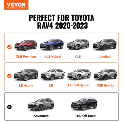 VEVOR Roof Rack Cross Bars, Compatible with Toyota RAV4 2020-2023, 160lbs Load Capacity, Aluminum Anti-Rust Crossbars with Locks, Rooftop Cargo Bag Luggage Carrier (Not Fit for Adventure/TRD Off-Road).