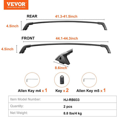 VEVOR Roof Rack Cross Bars, Compatible with Toyota RAV4 2020-2023, 160lbs Load Capacity, Aluminum Anti-Rust Crossbars with Locks, Rooftop Cargo Bag Luggage Carrier (Not Fit for Adventure/TRD Off-Road).