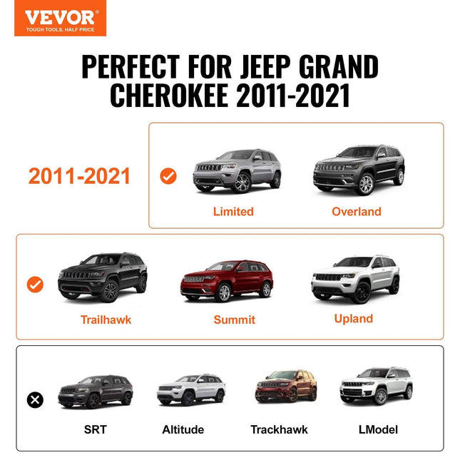 VEVOR Roof Rack Crossbar for JEEP GRAND CHEROKEE 2011-2021 Aluminum with Lock.