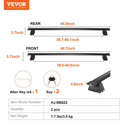 VEVOR Roof Rack Crossbar for JEEP GRAND CHEROKEE 2011-2021 Aluminum with Lock.