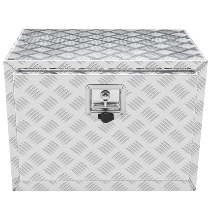 Underbody Truck Box, 24"×14"×16" Pickup Storage Box, Heavy Duty Aluminum Diamond Plate Tool Box with Lock and Keys, Waterproof Trailer Storage Box with T-Handle Latch for Truck, Van, Trailer.