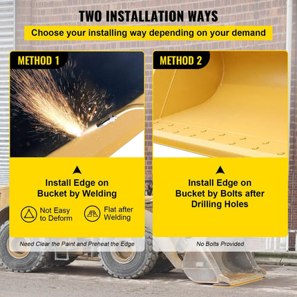 Bucket Cutting Edge, 213x15x1.9 Bucket Edge, Weld-on and Bolt-on Advanced Cutting Edge, 16Mn Carbon-manganese Steel Loader Cutting Edge, Skid Steer Cutting Edge with Paint for Excavator and Load.