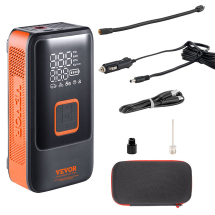 Tire Inflator Portable Air Compressor, Dual-Cylinder & 12000mAh Rechargeable Air Pump, 30s Fast Inflation Tire Pump with Auto-Off, LCD Pressure Gauge for Car Motorcycle Bike Ball.