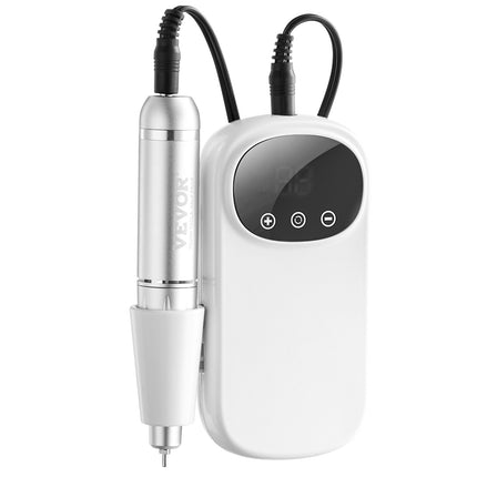 Electric Rechargeable Nail Drill, 35,000RPM Portable Cordless Nail E File Machine, LCD-Display Acrylic Gel Grinder Tool with 6 Bits and 50PCS Sanding Bands for Manicure Pedicure Carve Polish.