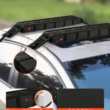 Soft Roof Rack Pads 33in 176lbs Load Capacity for Kayak Canoe Surfboard Luggage.