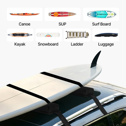 Soft Roof Rack Pads 15.5in 176lbs Load Capacity for Kayak Canoe Surfboard.