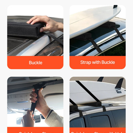 Soft Roof Rack Pads 15.5in 176lbs Load Capacity for Kayak Canoe Surfboard.