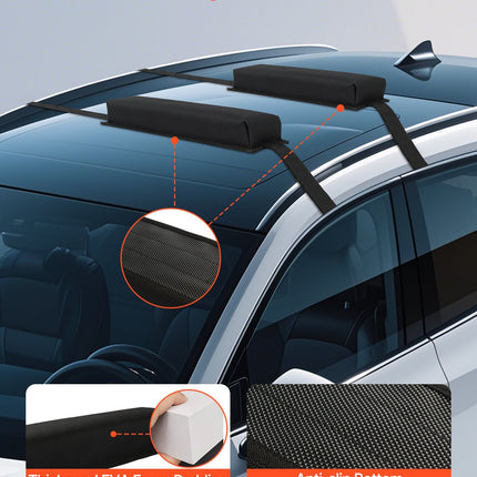 Soft Roof Rack Pads 15.5in 176lbs Load Capacity for Kayak Canoe Surfboard.
