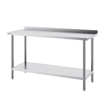 24 x 60 x 36 Inch Stainless Steel Work Table, Commercial Food Prep Worktable Heavy Duty Prep Worktable, Metal Work Table with Adjustable Height for Restaurant, Home and Hotel.