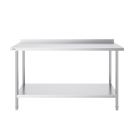 24 x 60 x 36 Inch Stainless Steel Work Table, Commercial Food Prep Worktable Heavy Duty Prep Worktable, Metal Work Table with Adjustable Height for Restaurant, Home and Hotel.
