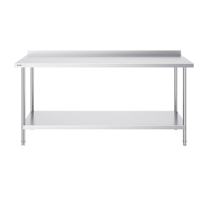24 x 72 x 36 Inch Stainless Steel Work Table, Commercial Food Prep Worktable Heavy Duty Prep Worktable, Metal Work Table with Adjustable Height for Restaurant, Home and Hotel.