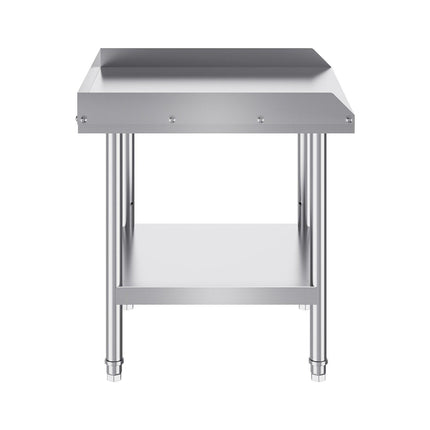 Stainless Steel Work Table, 24 x 24 x 26 Inch Commercial Food Prep Worktable, 3-Sided Backsplash Heavy Duty Prep Worktable, Metal Work Table with Adjustable Height for Restaurant Home Hotel.