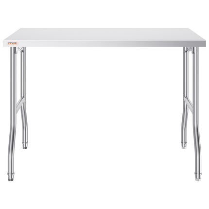 Stainless Steel Kitchen Bench Folding Commercial Prep Table 1220x610 mm.
