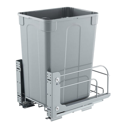 Pullout Trash Can for Kitchen Cabinets, Garbage Waste Recycling Bin, Under Mount Waste Container, with Heavy Duty Metal Soft Close Sliding System and Door Kit, for Sink, Under Counter.