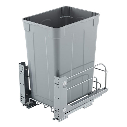 Pullout Trash Can for Kitchen Cabinets, Garbage Waste Recycling Bin, Under Mount Waste Container, with Heavy Duty Metal Soft Close Sliding System and Door Kit, for Sink, Under Counter.
