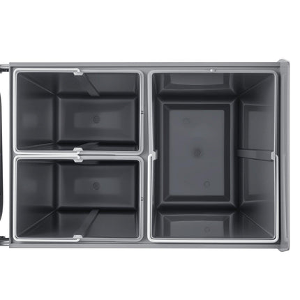 Pullout Trash Can for Kitchen Cabinets, 20+10+10L Double Under Sink Garbage Waste Recycling Bin, Under Mount Waste Container, with Heavy Duty Metal Full Extension Sliding System and Handle.