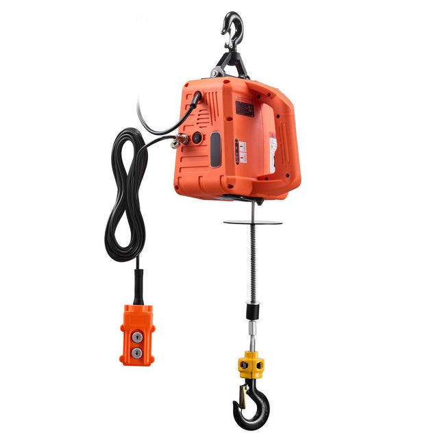 3-in-1 Electric Hoist Winch, 700 kg Capacity, 1500W Portable Power Winch Crane, 7.6 m Lifting Height, 5 m/min with Manual, Wired and Wireless Remote Control for Factory, Warehouss, Garage.