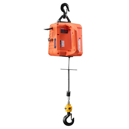 3-in-1 Electric Hoist Winch, 700 kg Capacity, 1500W Portable Power Winch Crane, 7.6 m Lifting Height, 5 m/min with Manual, Wired and Wireless Remote Control for Factory, Warehouss, Garage.