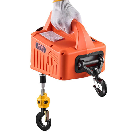 3-in-1 Electric Hoist Winch, 700 kg Capacity, 1500W Portable Power Winch Crane, 7.6 m Lifting Height, 5 m/min with Manual, Wired and Wireless Remote Control for Factory, Warehouss, Garage.