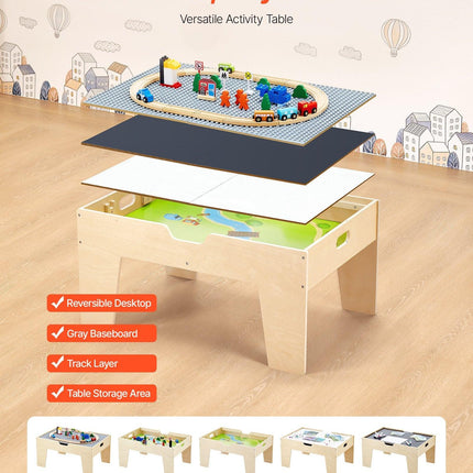Multi-Purpose Activity Play Table 290 Building Bricks & 30 PCS Accessories.