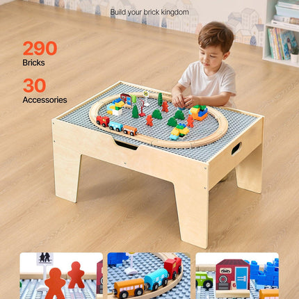 Multi-Purpose Activity Play Table 290 Building Bricks & 30 PCS Accessories.