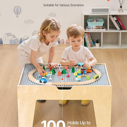 Multi-Purpose Activity Play Table 290 Building Bricks & 30 PCS Accessories.