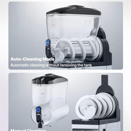 VEVOR Commercial Slushy Machine 15L Margarita Smoothie Frozen Drink Maker.