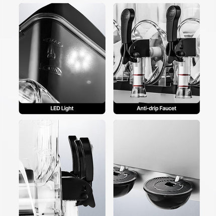Commercial Frozen Drink Maker, 15Lx3 Triple Tank Slushy Machine, 180 Cups Stainless Steel Margarita Smoothie Frozen Drink Machine, Slushie Maker for Home Party Restaurants Cafe Bars.