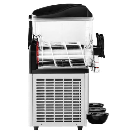 Commercial Frozen Drink Maker, 15Lx3 Triple Tank Slushy Machine, 180 Cups Stainless Steel Margarita Smoothie Frozen Drink Machine, Slushie Maker for Home Party Restaurants Cafe Bars.
