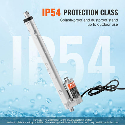 Linear Actuator 12V, 12 Inch High Speed 0.55"/s Linear Actuator, 220lbs/1000N Linear Motion Actuator with Mounting Bracket and IP54 Protection.