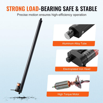 Linear Actuator 12V, 20 Inch High Speed 0.55"/s Linear Actuator, 220lbs/1000N Linear Motion Actuator with Mounting Bracket and IP54 Protection.
