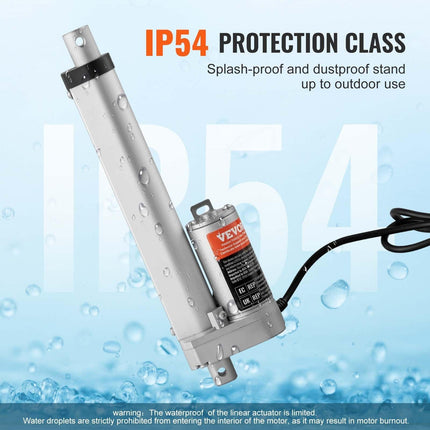 Linear Actuator 12V 6Inch 0.55"/s High Speed 220lbs/1000N IP54 Protection.