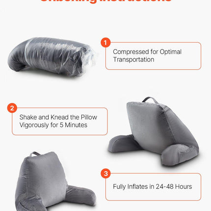 Reading Pillow Standard Size Bed Pillow with Shredded Memory Foam Washable.