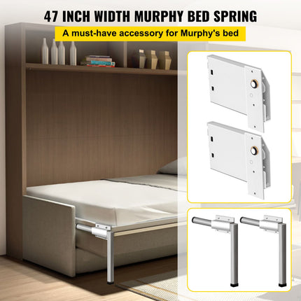 DIY Murphy Bed Springs Mechanism Hardware Kit Horizontal for Twin Size Bed.