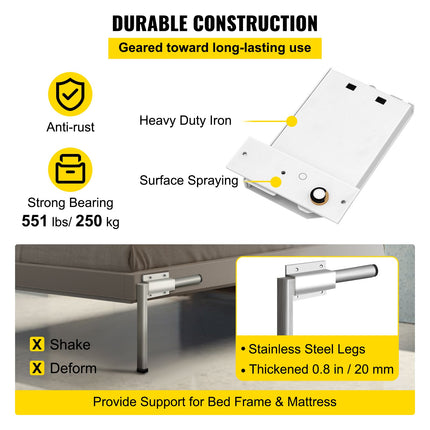 DIY Murphy Bed Springs Mechanism Hardware Kit Horizontal for Twin Size Bed.