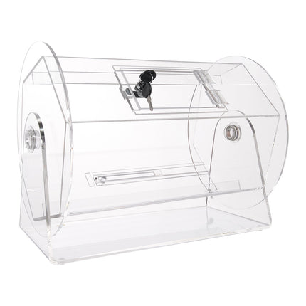 Acrylic Raffle Drum, Holds 5000 Tickets or 200 Raffle Balls, Professional Raffle Ticket Spinning Cage with 2 Keys, Transparent Lottery Spinning Drawing, Raffle Ticket Box for Lottery Games Bingo.