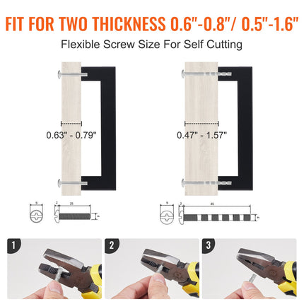 10 Pack Cabinet Pulls, 3in / 76mm Center to Center Slim Square Kitchen Cabinet Drawer, Stainless Steel Modern Kitchen Cupboard Door Handles for Kitchen Bathroom Bar Hardware Matte Black.