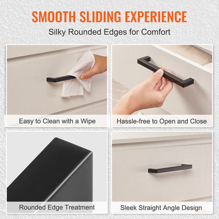 30 Pack Cabinet Pulls, 3in / 76mm Center to Center Slim Square Kitchen Cabinet Drawer, Stainless Steel Modern Kitchen Cupboard Door Handles for Kitchen Bathroom Bar Hardware Matte Black.